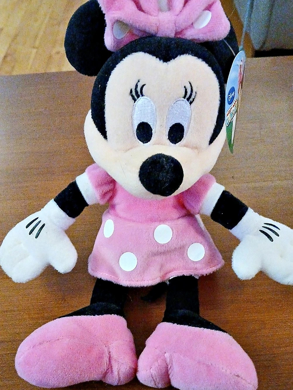 Disney Minnie Mouse Clubhouse Pink Polka Dot Plush 10"